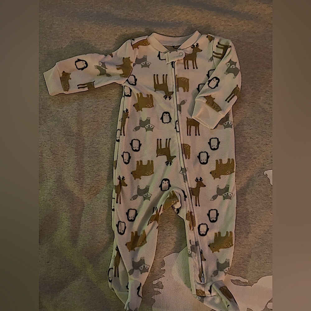 Carters: Simple Joys | Fleece Nordic Animals Zippered Pjs | 3-6mo